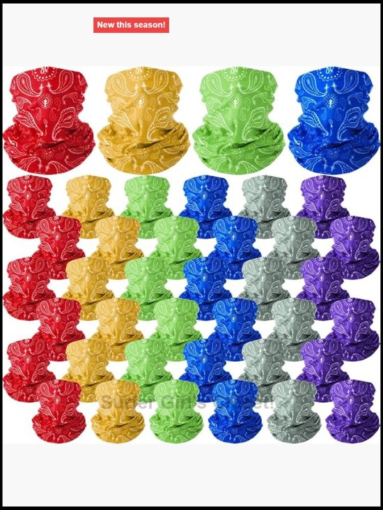 36 Pcs Paisley Bandanas Seamless Neck Gaiter Face Mask Headwear Sports Balaclava